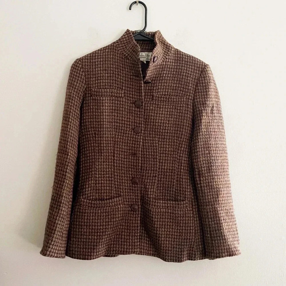 Vintage Christian Dior wool blazer dark academia size 4 preppy retro tweed fall - Picture 4 of 9